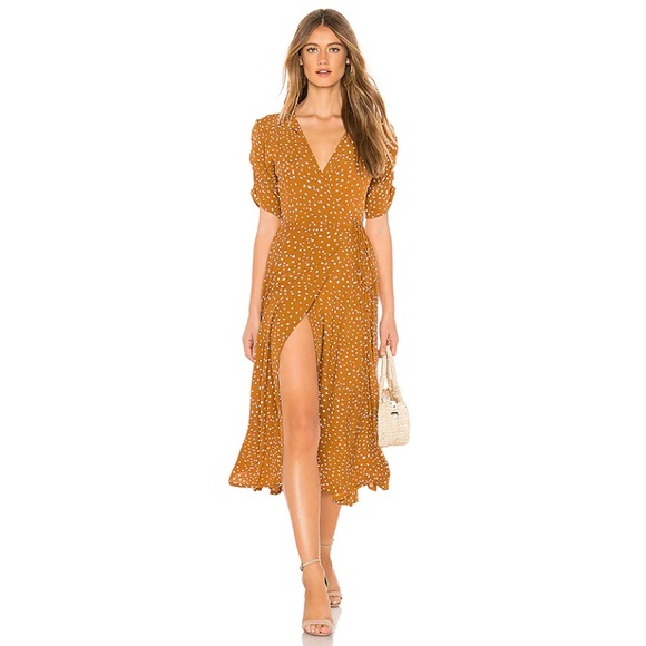 Faithfull the Brand Chiara Midi Dress Caramel Noel - Picture 1 of 11